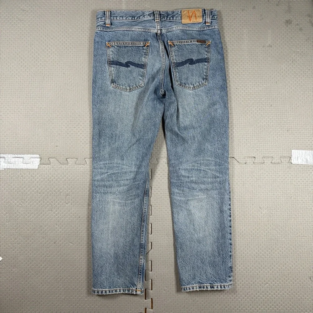 Nudie Gritty Jackson Jeans Mens Sz 31x28 Fit 33x28 Blue Slim Straight Denim